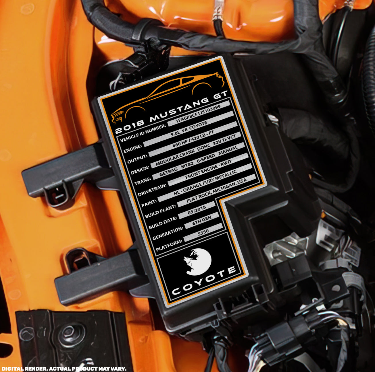 2021 FORD MUSTANG ECOBOOST Engine Bay Build Plaque