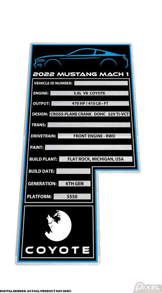 2022 FORD MUSTANG MACH 1 Engine Bay Build Plaque