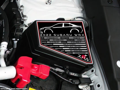 2023 SUBARU WRX Engine Bay Build Plaque