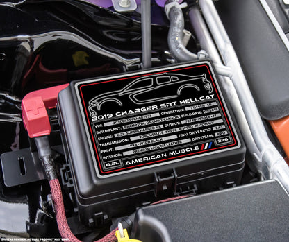 2015 DODGE CHALLENGER R/T PLUS SHAKER Engine Bay Build Plaque