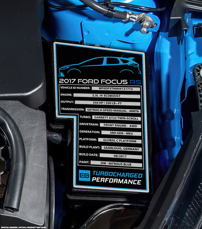 2013 FORD FOCUS ST Engine Bay Build Plaque